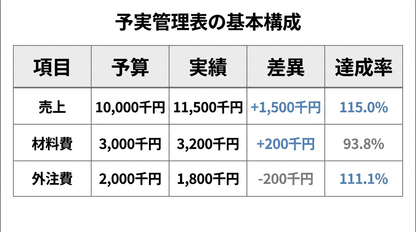 インフォグラフィック：予実管理表の作成方法