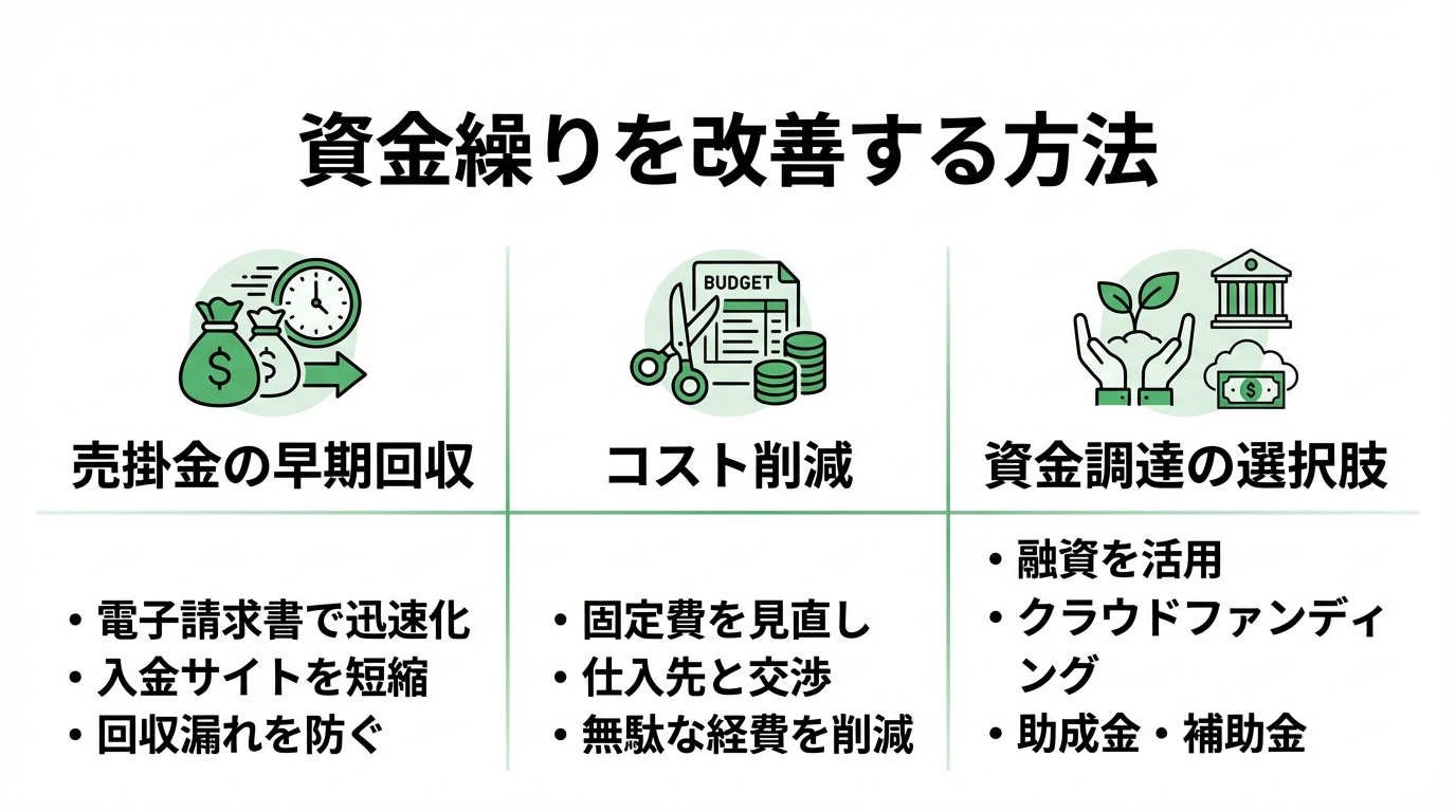 インフォグラフィック:資金繰りを改善する方法