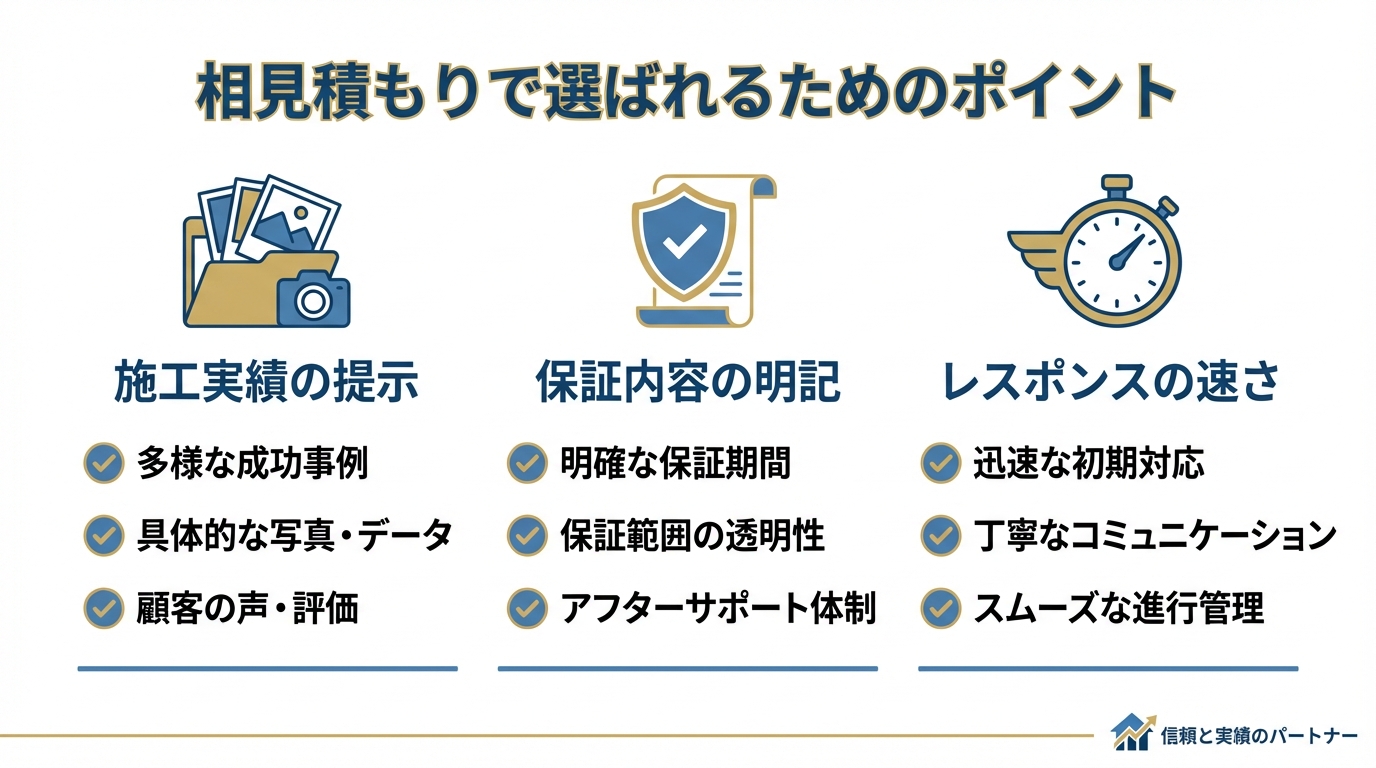 インフォグラフィック：相見積もりで選ばれるための戦略