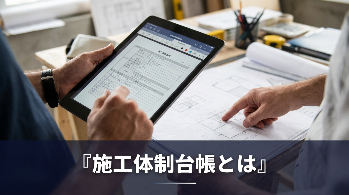 施工体制台帳とは何かと、記載項目・書き方・作成手順をわかりやすく解説する記事のアイキャッチ
