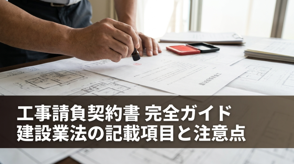 工事請負契約書とは何かと記載項目・作り方・注意点を解説する記事のアイキャッチ