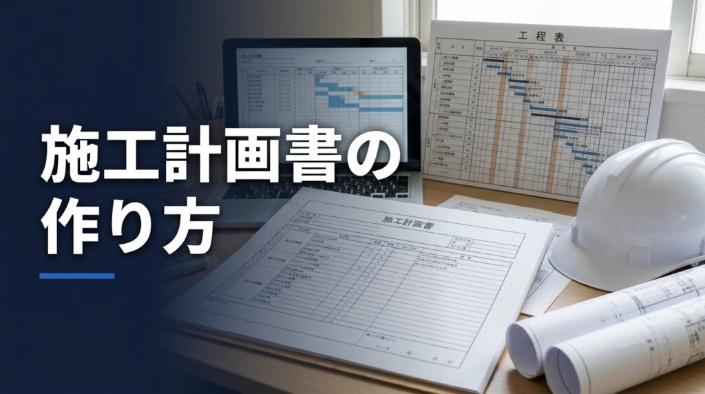 建設会社向けに施工計画書の記載項目と作成手順を解説する記事のアイキャッチ