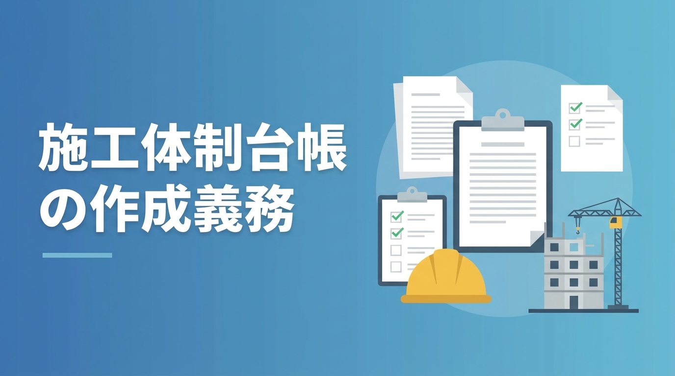 施工体制台帳の作成義務（対象工事・記載事項・罰則）をわかりやすく解説する記事のアイキャッチ