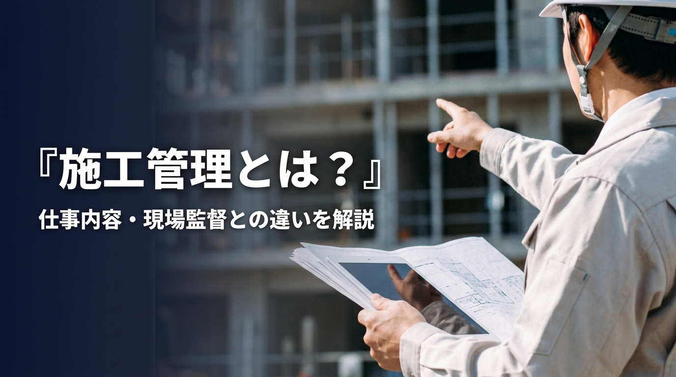 建設会社向けに施工管理の仕事内容・4大管理・現場監督との違いを解説する記事のアイキャッチ