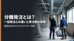 分離発注とは何かを、一括発注との違い・受注側のメリットと負担・契約書の要点まで建設会社向けに解説する記事のアイキャッチ