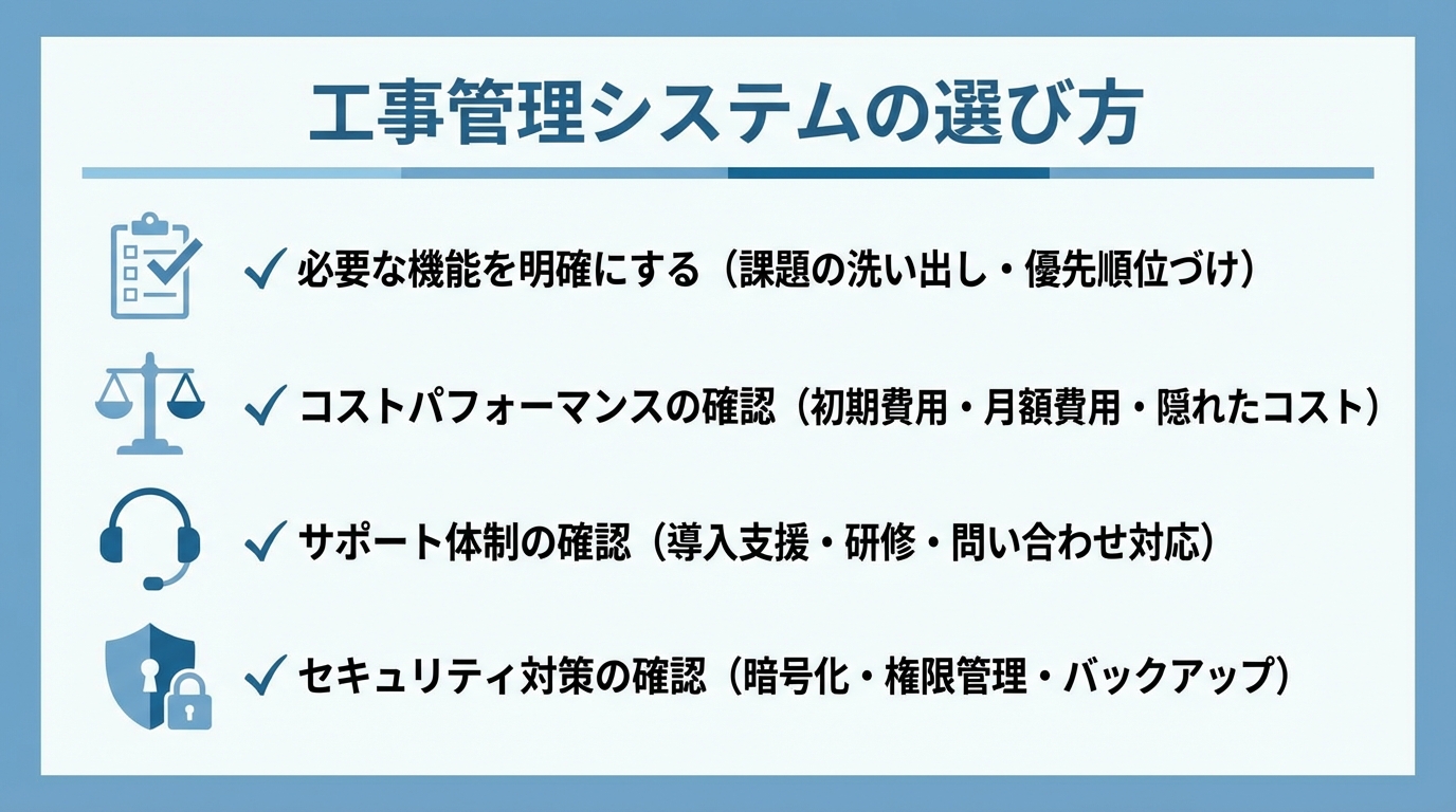 インフォグラフィック:工事管理システムの選び方