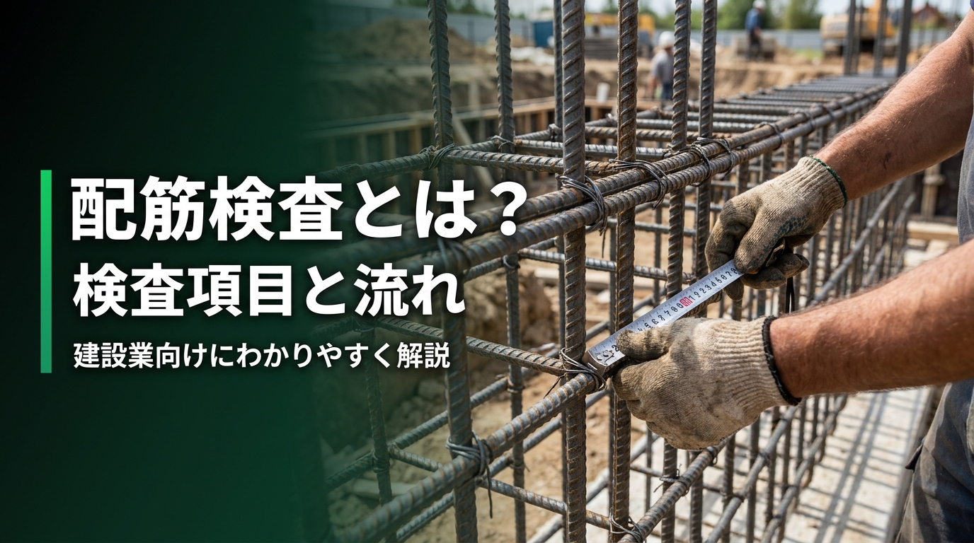 建設会社向けに配筋検査の検査項目チェックリストと流れを解説する記事のアイキャッチ