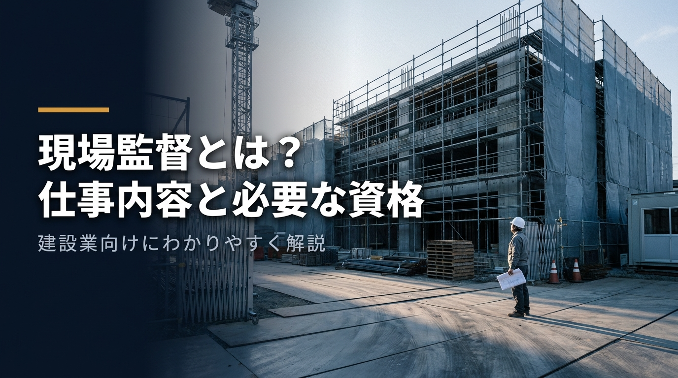 現場監督とは？仕事内容と必要な資格を建設業向けにわかりやすく解説した記事のアイキャッチ画像