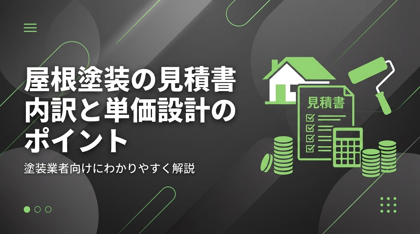 屋根塗装の見積書の内訳と単価設計のポイントを解説する記事のアイキャッチ画像