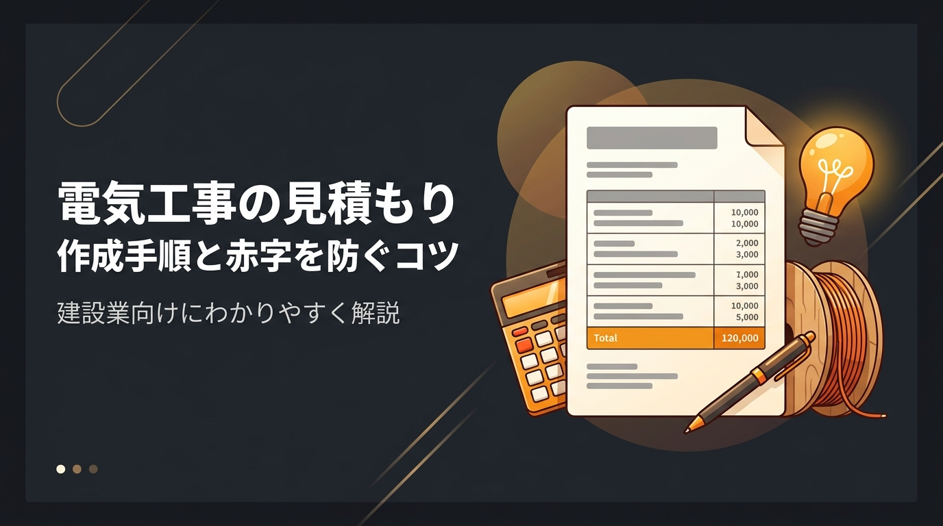 電気工事の見積もり作成手順と赤字を防ぐコツを解説する記事のアイキャッチ